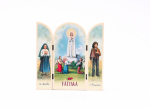 Matka Boża Fatimska - Tryptyk drewniany mały