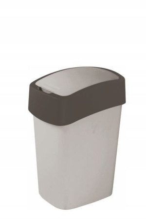 Curver 186133 kosz na śmieci Flip Bin 10L, srebrny