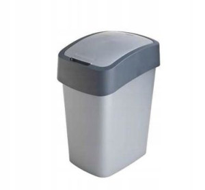Curver 186157 kosz na śmieci Flip Bin 25L, srebrny