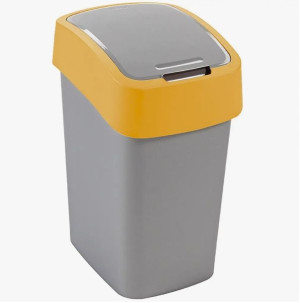 Curver 190169 kosz na śmieci Flip Bin 25L, srebrny