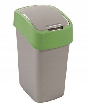 Curver 190172 kosz na śmieci Flip Bin 10L, srebrny