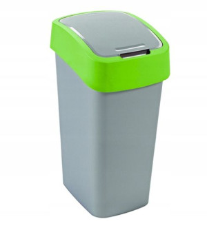 Curver 195022 kosz na śmieci Flip Bin 50L, srebrny
