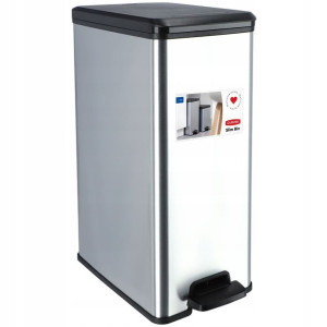 Curver 213298 kosz na śmieci Slim Bin 40L, metaliz
