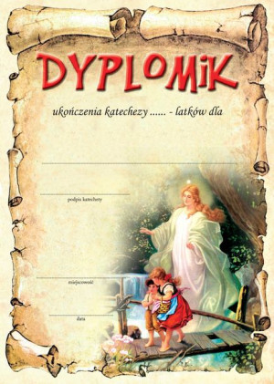 Dyplomik  ukończenia katechezy  - Anioł Stróż