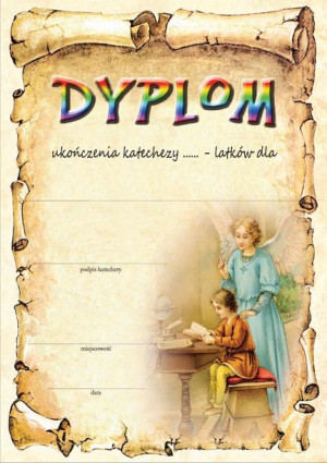 Dyplomik  ukończenia katechezy  - Anioł Stróż