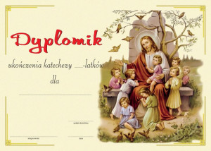 Dyplomik  ukończenia katechezy - metaliza - Jezus Chrystus