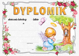 Dyplomik  ukończenia katechezy - metaliza - Modlitwa