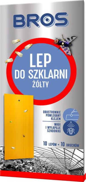 Bros Żółty Lep Do Szklarni 10 Sztuk Na Szkodnik