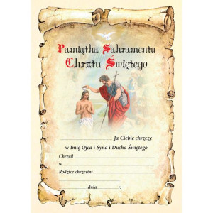 Pamiątka Sakramentu Chrztu Świętego 100szt