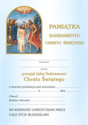 Pamiątka Sakramentu Chrztu Świętego 100szt