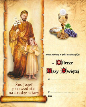 Pamiątka I Komunii Świętej - Święty Józef