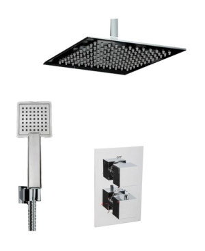 Bateria Natryskowa Prysznicowa Termostat VIVID TR2 Deszcz Ultra Slim 40 cm