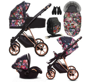 Wózek 4w1 Baby Active MUSSE Dark Rose