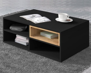 Duża ława do salonu w stylu loft z półkami