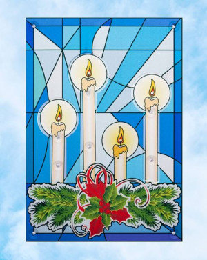 Wieniec adwentowy - Witraż na okno