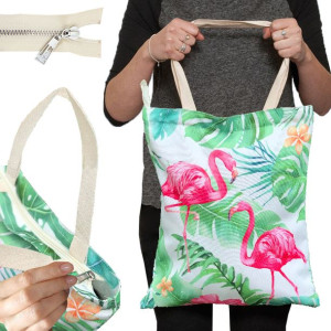 Torba na zakupy materiałowa zamek zakupowa laptopa
