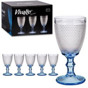 Kieliszki do wina wody 240 ml 6 sztuk Kropka kolor niebieski