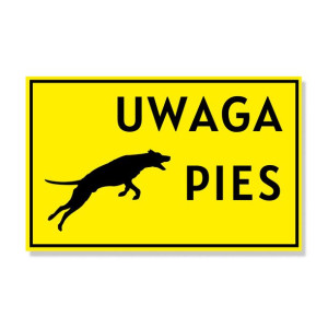 Tabliczka UWAGA PIES 30x19 PCV