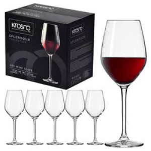 Kieliszek do wina czerwonego 300 ml komplet 6 sztuk Splendour szklane