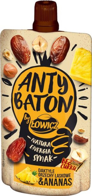 Mus AntyBaton Daktyle Orzechy laskowe & Ananas Łowicz 120g