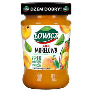 Łowicz Dżem morelowy o obniżonej zawartości cukrów 280 g