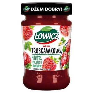 Łowicz Dżem truskawkowy o obniżonej zawartości cukrów 280 g