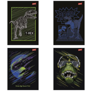 Zeszyt A5 32k krata laminowany T-REX z lakierem miejscowym