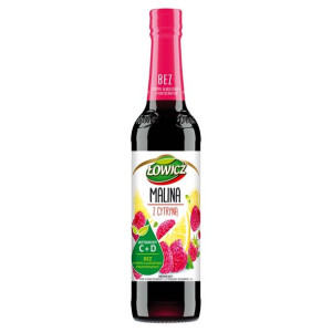 Łowicz Suplement diety syrop o smaku malinowym z cytryną 400 ml