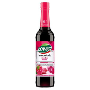 ŁOWICZ Suplement diety syrop o smaku rabarbarowym z maliną 400 ml