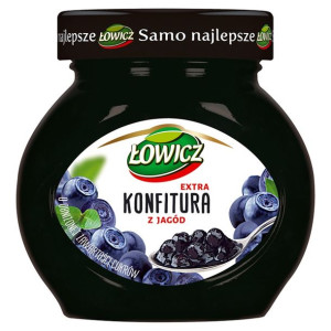 Łowicz Konfitura extra z jagód o obniżonej zawartości cukrów 240 g