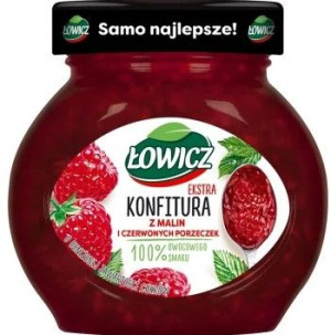 ŁOWICZ Konfitura extra z malin i czerwonych porzeczek 240g