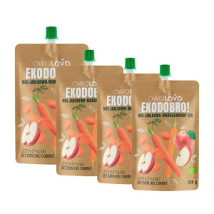 OWOLOVO EKODOBRO! Mus jabłkowo-marchewkowy eko 200 g x 4 sztuki