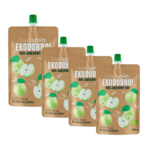 OWOLOVO EKODOBRO! Mus jabłkowy eko 200 g x 4 sztuki