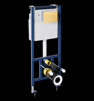 SANIT CLASSIC 90502GLS017 zestaw stelaż wc z przyciskiem złotym połysk