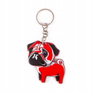 Mops Pug Piesek Brelok Do Kluczy Różne Kolory