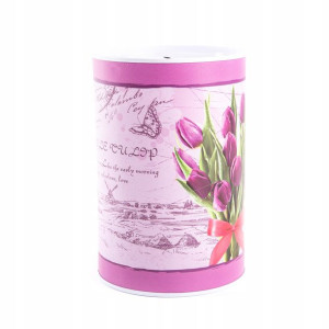 Duża Skarbonka Puszka 16cm Kwiaty Różne Kolory