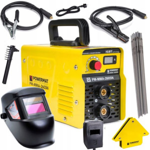 Spawarka INWERTOROWA Inwerterowa LCD 260A ZESTAW