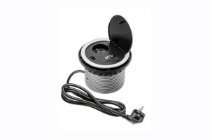 Przedłużacz biurkowy wpuszczany CHARGER, 1 x gniazdo, 2 x USB, uziemienie
