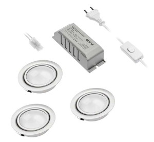 Zestaw opraw halogenowyh OM-ZH, 3 x 20W, chrom połysk
