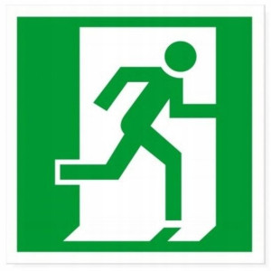 Tabliczka Wyjście Ewakuacyjne Drzwi W Prawo 15x15