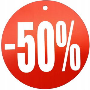 Etykieta Promocyjna Przecena -50% 4,4 Cm 10 Sztuk