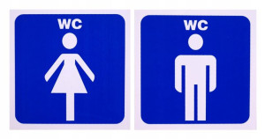 Naklejki informacyjna WC DAMSKI MĘSKI komplet