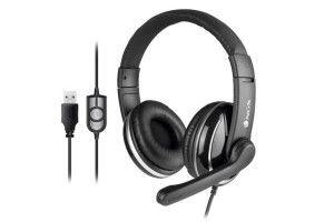 SŁUCHAWKI NGS VOX 800 z mikrofonem BLACK USB