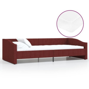 Łóżko dzienne z materacem i USB, winna czerwień, 90x200 cm