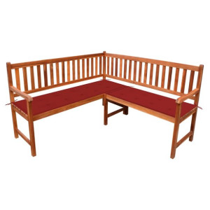 Narożna ławka ogrodowa z poduszkami, 150 cm, drewno akacjowe