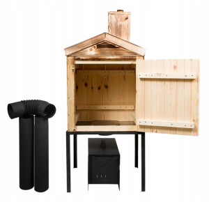 Wędzarnia drewniana ogrodowa opalana Cały zestaw