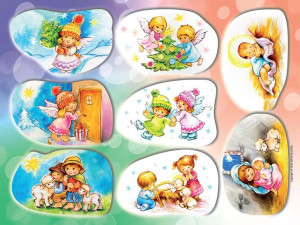 Naklejki Boże Narodzernie  MIX 2 - papierowe 25 arkuszy