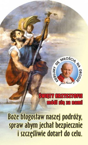 Święty Krzysztof - naklejka papierowa (100 szt)