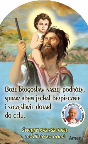 Święty Krzysztof - naklejka papierowa (100 szt)