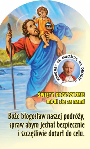 Święty Krzysztof - naklejka papierowa (100 szt)